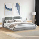vidaXL Bed Frame with Headboard Solid Wood White 200x200 cm
