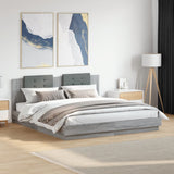 vidaXL Bedframe met hoofdeinde bewerkt hout wit 200x200 cm