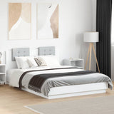 vidaXL Bedframe met hoofdeinde bewerkt hout wit 200x200 cm