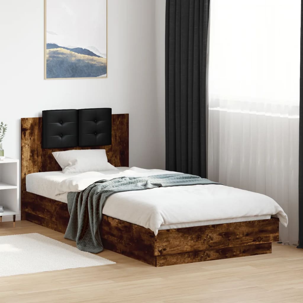 vidaXL Bedframe met hoofdeinde bewerkt hout wit 200x200 cm