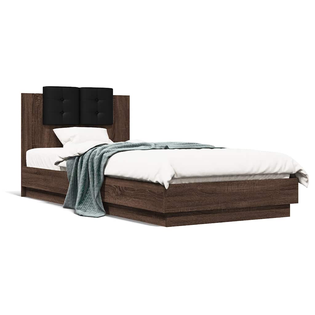 vidaXL Bedframe met hoofdeinde bewerkt hout wit 200x200 cm
