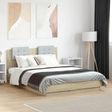 vidaXL Bedframe met hoofdeinde bewerkt hout wit 200x200 cm