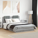 vidaXL Bedframe met hoofdeinde bewerkt hout wit 200x200 cm