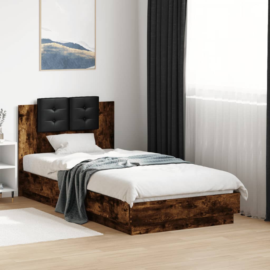 vidaXL Bedframe met hoofdeinde bewerkt hout wit 200x200 cm