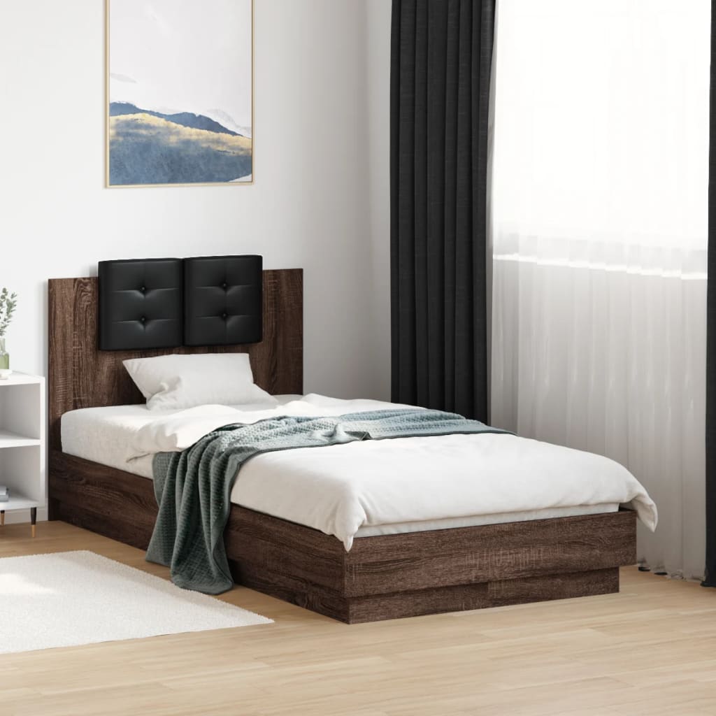 vidaXL Bedframe met hoofdeinde bewerkt hout wit 200x200 cm
