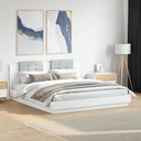 vidaXL Cadre de lit avec pieds et éclairage LED blanc 200x200 cm