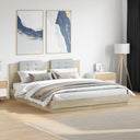 vidaXL Cadre de lit avec pieds et éclairage LED blanc 200x200 cm