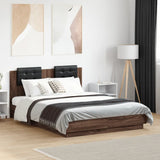 vidaXL Bedframe met hoofdeinde en LED-verlichting wit 200x200 cm