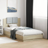 vidaXL Bedframe met hoofdeinde en LED-verlichting wit 200x200 cm