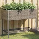 vidaXL Plantenbakken met schap 2 st 90x40x75 poly rattan zwart