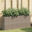 vidaXL Planters with 2 Pots 2 pcs 90x20x40 cm Poly Rattan Black