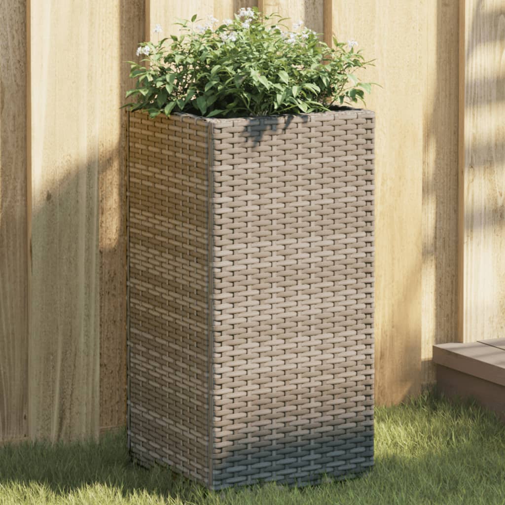 vidaXL Plantenbakken 2 st 30x30x60 cm poly rattan zwart