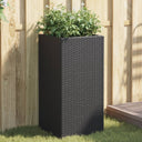 vidaXL Plantenbakken 2 st 30x30x60 cm poly rattan zwart