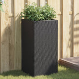 vidaXL Plantenbakken 2 st 30x30x60 cm poly rattan zwart