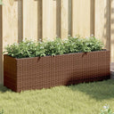 vidaXL Bac à plantes avec 3 pots 2 pièces 105x30x32 cm poly rotin noir