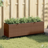 vidaXL Plantenbakken met 3 potten 2 st 105x30x32 cm poly rattan zwart