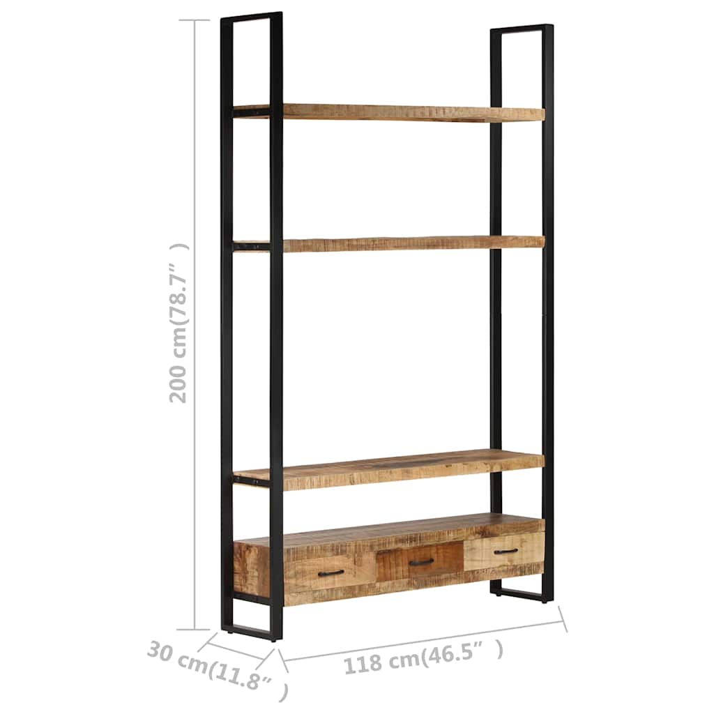 vidaXL Tall cabinet 118x30x200 cm solid rough mango wood
