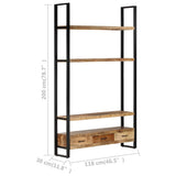 vidaXL Tall cabinet 118x30x200 cm solid rough mango wood