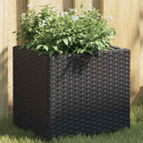 vidaXL Plantenbakken met 3 potten 2 st 105x30x32 cm poly rattan zwart