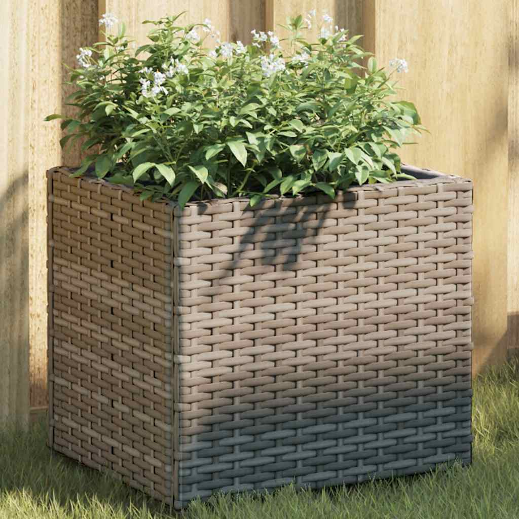 vidaXL Plantenbakken met 3 potten 2 st 105x30x32 cm poly rattan zwart
