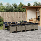 vidaXL 5-delige Tuinset met kussens poly rattan zwart
