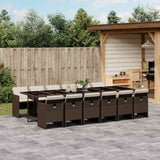 vidaXL 5-delige Tuinset met kussens poly rattan zwart