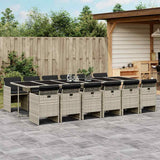 vidaXL 5-delige Tuinset met kussens poly rattan zwart