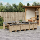 vidaXL 5-delige Tuinset met kussens poly rattan zwart