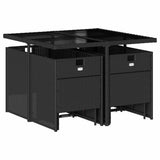 vidaXL 9-piece Garden Dining Set Poly Rattan Black