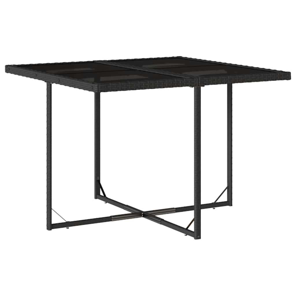 vidaXL 9-piece Garden Dining Set Poly Rattan Black
