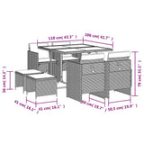 vidaXL 9-piece Garden Dining Set Poly Rattan Black