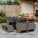vidaXL 9-piece Garden Dining Set Poly Rattan Black