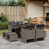 vidaXL 9-piece Garden Dining Set Poly Rattan Black