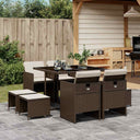 vidaXL 9-piece Garden Dining Set Poly Rattan Black