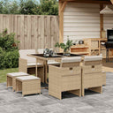 vidaXL 9-piece Garden Dining Set Poly Rattan Black