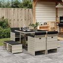 vidaXL 9-piece Garden Dining Set Poly Rattan Black