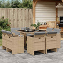 vidaXL 9-piece Garden Dining Set Poly Rattan Black