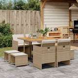 vidaXL 9-piece Garden Dining Set Poly Rattan Black