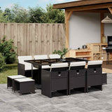vidaXL 9-piece Garden Dining Set Poly Rattan Black