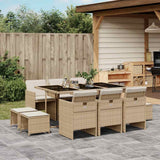 vidaXL 9-piece Garden Dining Set Poly Rattan Black