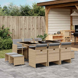 vidaXL 9-piece Garden Dining Set Poly Rattan Black
