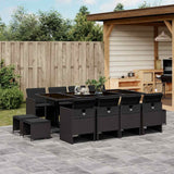 vidaXL 9-piece Garden Dining Set Poly Rattan Black