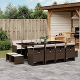 vidaXL 9-piece Garden Dining Set Poly Rattan Black