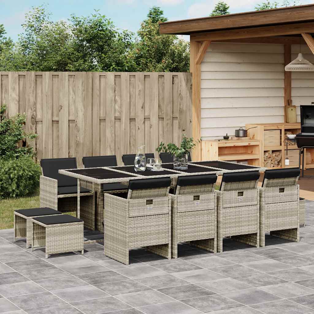 vidaXL 9-piece Garden Dining Set Poly Rattan Black