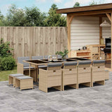 vidaXL 9-piece Garden Dining Set Poly Rattan Black
