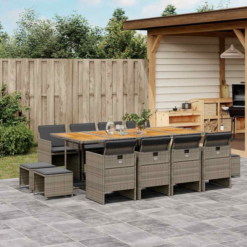 vidaXL 9-piece Garden Dining Set Poly Rattan Black
