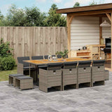 vidaXL 9-piece Garden Dining Set Poly Rattan Black