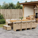 vidaXL 9-piece Garden Dining Set Poly Rattan Black
