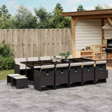 vidaXL 9-piece Garden Dining Set Poly Rattan Black
