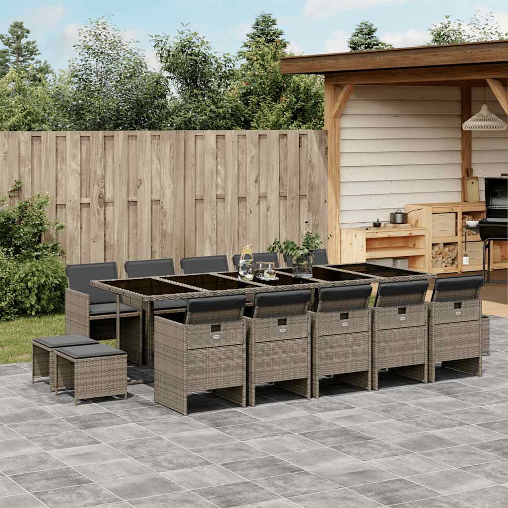 vidaXL 9-piece Garden Dining Set Poly Rattan Black